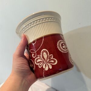 Pier 1 Red and Cream utensil holder